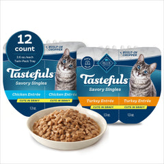 Blue Buffalo Tastefuls chicken cups entree, easy portion-controlled meals for cats