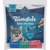 Blue Buffalo Tastefuls Mini Purées chicken pack—perfect portioning for grab-and-go snacking.