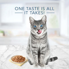 Blue Buffalo Tastefuls nutrition panel closeup highlighting vitamins for balanced meals.