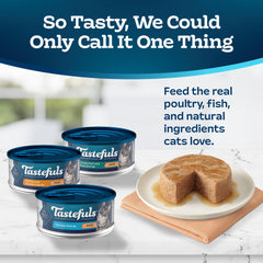 Blue Buffalo Tastefuls ocean fish pate can provides omega-rich seafood for tempting texture.