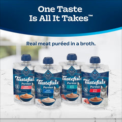 Blue Buffalo Tastefuls Purees tuna flavor offers moisture-rich snack.