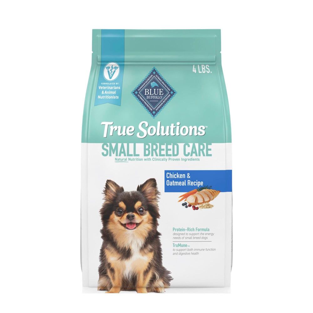 Blue Buffalo True Solutions Small Breed Care 4-lb bag supports small dogs’ energy.