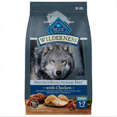 Blue Buffalo Wilderness dry dog food with real chicken first ingredient for adults