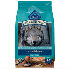 Blue Buffalo Wilderness Salmon First Ingredient helps maintain lean muscle in adult dogs.