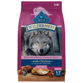 Blue Buffalo Wilderness Small Breed Chicken Recipe bag front with real chicken imagery