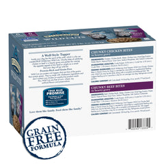 Blue Buffalo Wilderness Trail Toppers beef bites 3oz pouch – satisfying protein for daily activity.