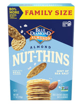 Blue Diamond Nut-Thins gluten-free crackers with sea salt, ideal for dips.