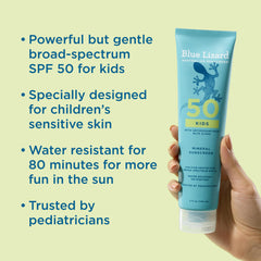 Blue Lizard Kids Mineral SPF 50 sunscreen shown during pool play scene.