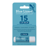 Blue Lizard Mineral SPF 15 lip balm tubes, compact and ideal for daily sun protection on the go