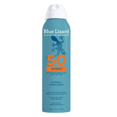 Blue Lizard Sport spray bottle for quick mineral sun protection during activity.