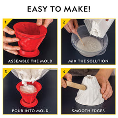 Blue Marble Volcano Kit reusable mold makes volcano builds quick and sturdy.