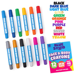 Blue Squid kids party face paint guide offers creative design ideas.