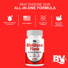 BLUE VIBE BioGlyco Flow pouring capsules for easy daily intake.