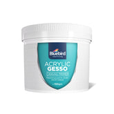 BLUEBIRD Heavy Gesso Primer white tub ready for smooth canvas prep.