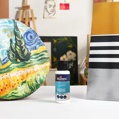 Bluebird Signature Gloss Varnish dried-gloss reveals non-yellowing finish that preserves clarity.