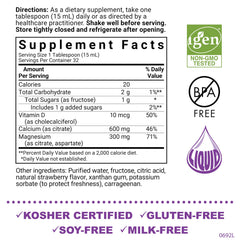 BlueBonnet liquid calcium citrate label details calcium, magnesium, and vitamin D3 benefits