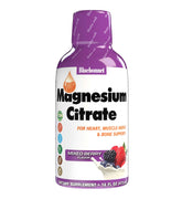 Bluebonnet Magnesium Citrate liquid bottle highlighting convenient daily relaxation support.