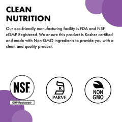 Serving scoop demonstrates 60 servings per bottle for ongoing wellbeing.