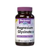 BlueBonnet Magnesium Glycinate 400mg bottle emphasizing rapid absorption for energy support