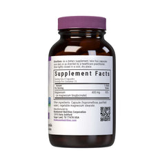 BlueBonnet Magnesium Glycinate capsules closeup emphasizes easily swallowed vegan capsules for daily convenience.