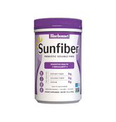 BlueBonnet Sunfiber instant-dissolve powder blends easily into drinks for daily fiber intake