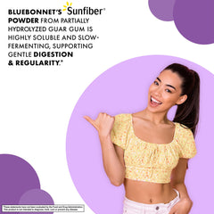 BlueBonnet Sunfiber plant-based fiber suitable for low-FODMAP diets