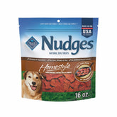 Blue Buffalo Nudges homestyle chicken bacon bag shows wholesome ingredients your dog will love