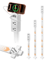 Blueera outlet extender stick with USB-C for clutter-free charging behind a couch.