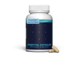 Blueprint Bryan Johnson Essential Capsules bottle front label highlighting vegan, non-GMO daily nutrition.