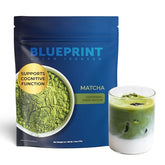 Blueprint Bryan Johnson ceremonial matcha powder in tin with vibrant color for energized mornings