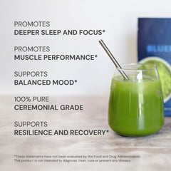 Blueprint Bryan Johnson matcha beside bamboo whisk suggesting traditional ritual and focus