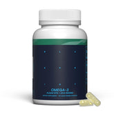 Blueprint Bryan Johnson vegan omega-3 bottle with algae EPA/DHA for daily brain and heart support.