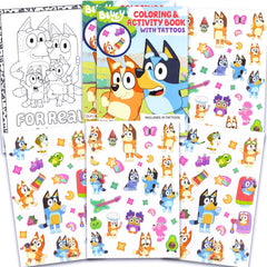 Bluey tattoos party favors set pack featuring favorite characters for kids' celebrations.