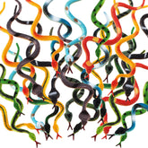 Blulu 24-pack snakes in assorted colors with realistic scales for playful pranks