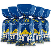 Blulu Eid Mubarak gift bags in blue and gold for elegant gifting.