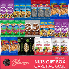 Blunon Nuts Snack Packs variety bundle with assorted nuts and trail mix for on-the-go snacking.