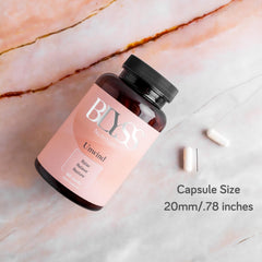 BLYSS Nutrition capsules packaging on store shelf emphasizing clean ingredients.