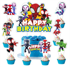 BNFUO Spider and His Friends cake topper enhances party decor and photo moments.