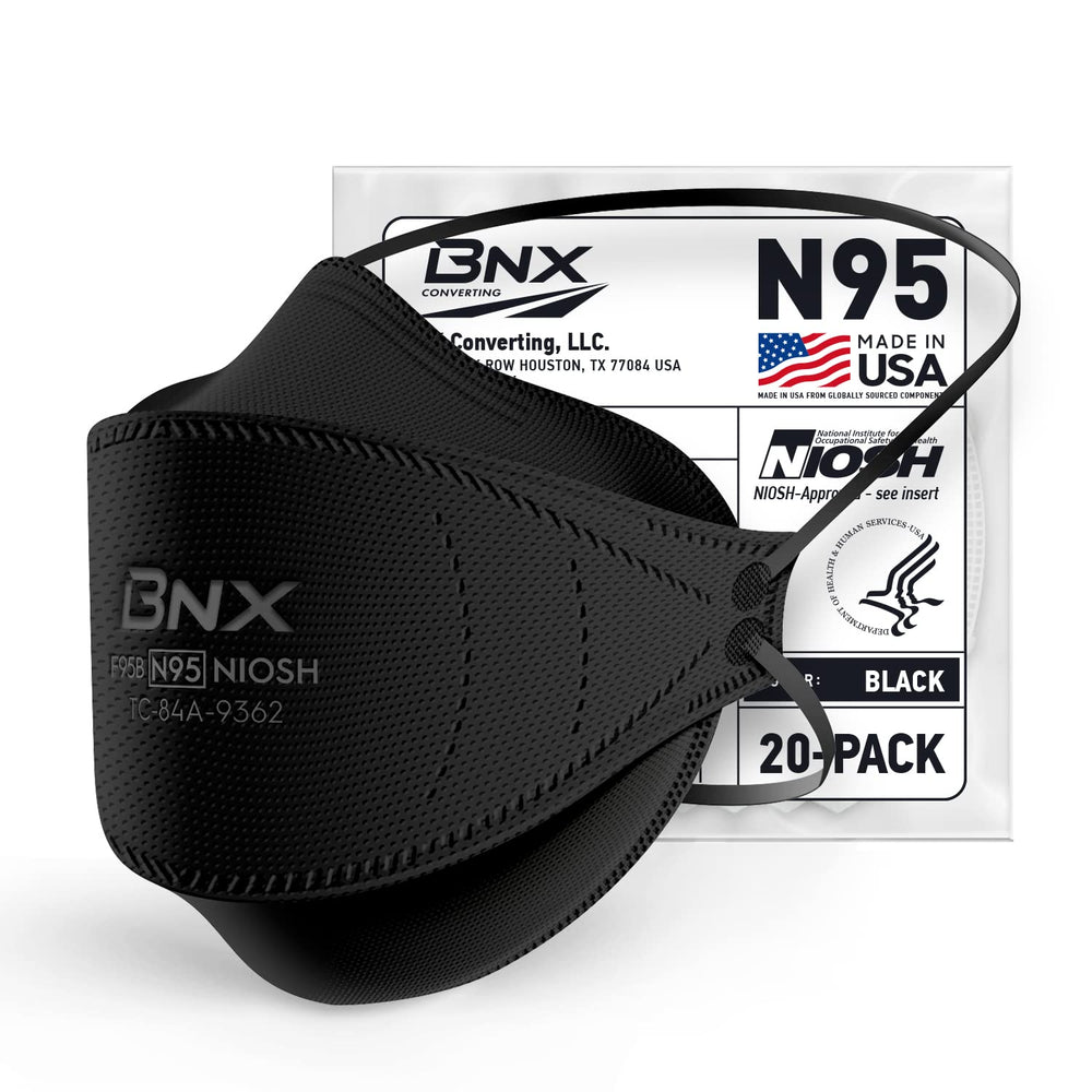BNX N95 mask overview with tri-fold cup design for comfort and fit.