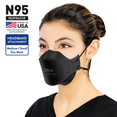 BNX N95 mask tri-fold design improves seal and wearability.