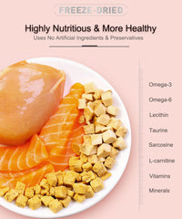 BNYEE omega-rich nutrients in chicken treats support balanced nutrition.