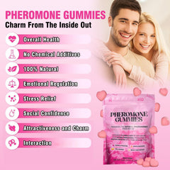 Boasi Pheromone Gummies close-up showing strawberry texture for flavor