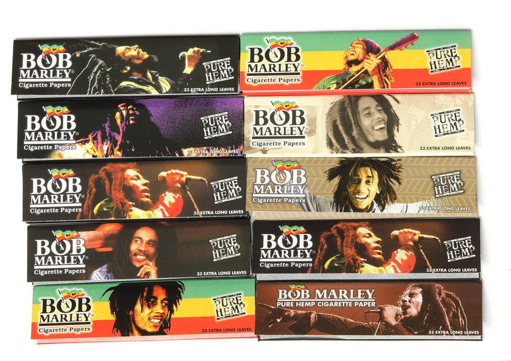 Bob Marley king-size rolling paper 110mm for smooth, even burns.