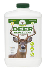 Bobbex Concentrated Deer Repellent applied to foliage deters deer.