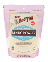 Bob's Red Mill Baking Powder canister for reliable rise in cakes and biscuits.