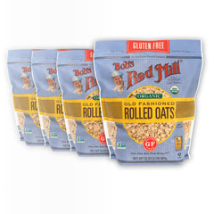 Bob's Red Mill gluten free organic old fashioned oats in a bowl for a fiber rich breakfast