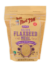 Bob's Red Mill Golden Flaxseed Meal package showing a nutty flavor ideal for baking