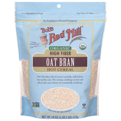 Bob's Red Mill Oat Bran hot cereal cooking on the stove.