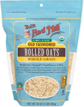 Bob's Red Mill Organic Oats Rolled Regular bag front with USDA Organic label for organic breakfasts