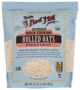 Bob's Red Mill Organic Quick Cooking Oats pack front for a fast breakfast